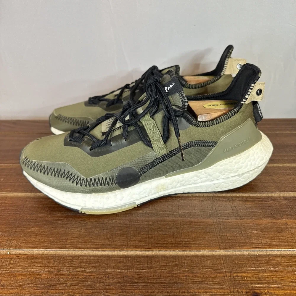 Parley x Adidas UltraBoost 21 Olive Green Mens 7 Running Shoes G55649 Boost‎